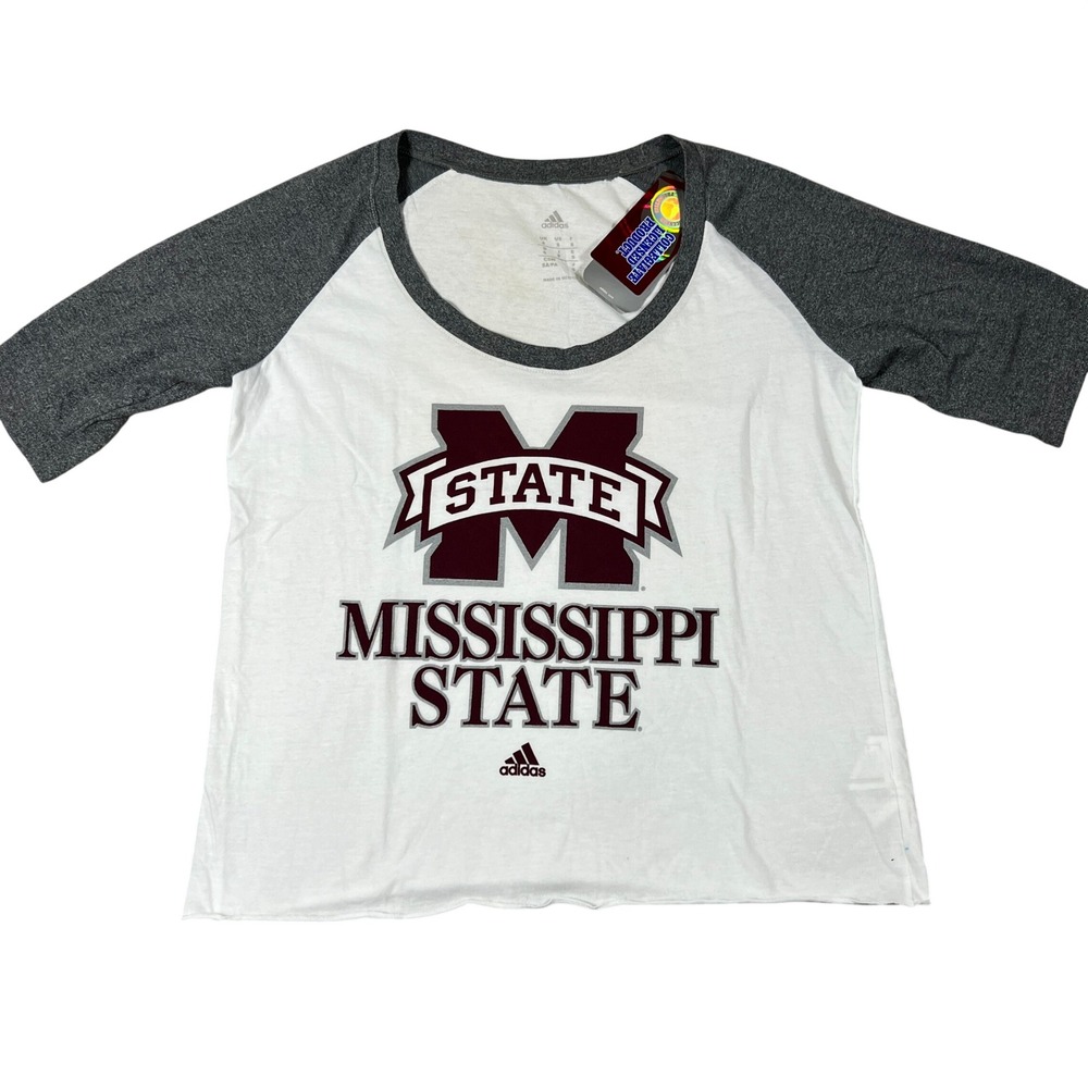 Adidas Mississippi‎ State Bulldogs Womens Small 3/4 Sleeve Raglan T-Shirt